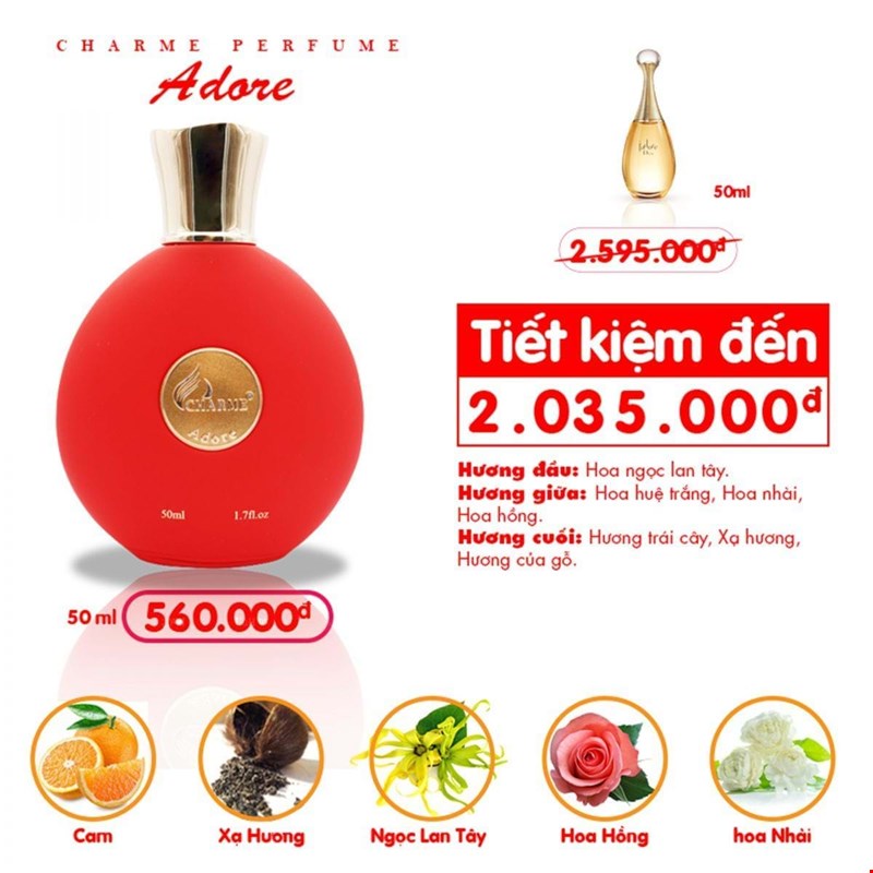 Thành phần tạo nên Charme Adore đầy quyến rũ và nữ tính