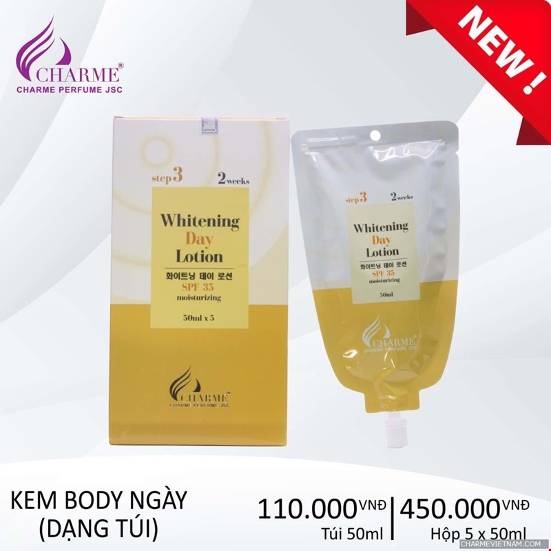 Dưỡng Da Toàn Thân Ban Ngày Charme Whitening Day Lotion (Túi)