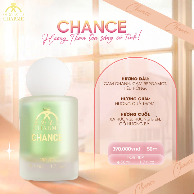 Nước Hoa Unisex Chance Goodcharme Xanh 50ml