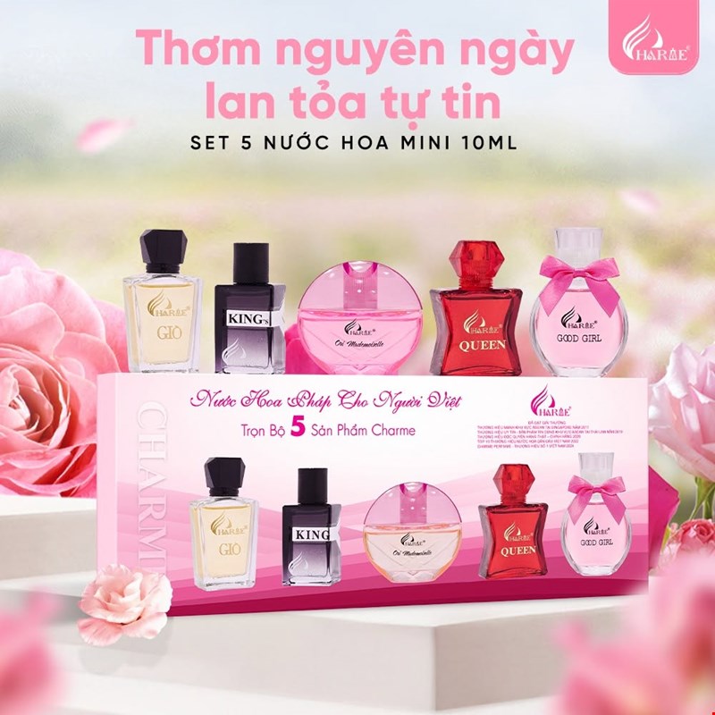 Bộ Set Nước Hoa Charme Mini (5 chai x 10ml)